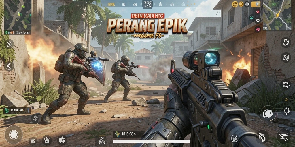 Tampilan luar biasa dari gameplay FPS yang mendebarkan.