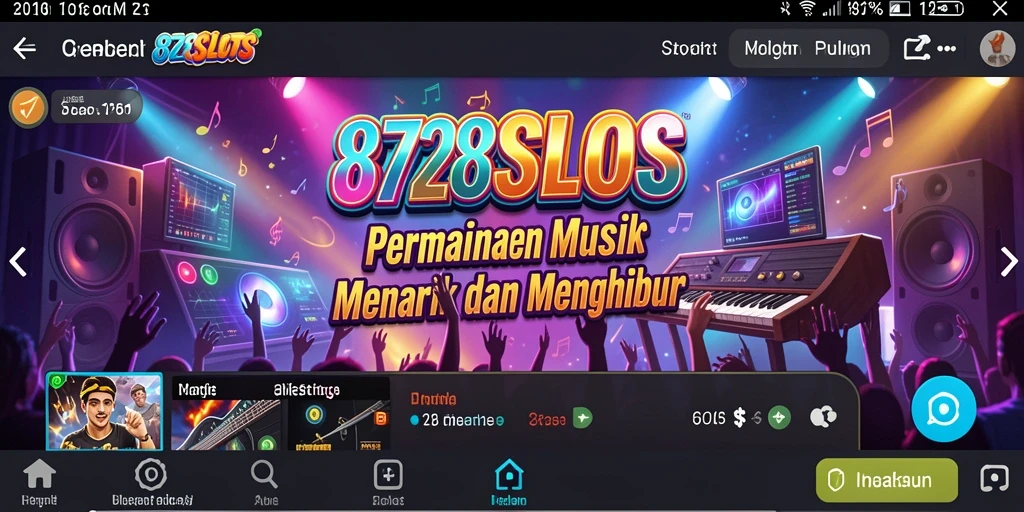 Screenshot gameplay 8728SLOTS menunjukkan momen seru dalam permainan musik.