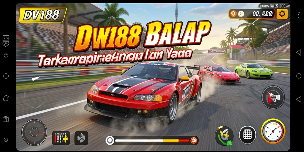 Tampilan memukau dari gameplay balap DV188 yang mendebarkan.