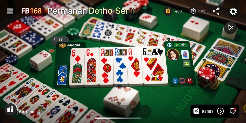 Screenshot gameplay FB168 yang menunjukkan suasana seru permainan Domino.