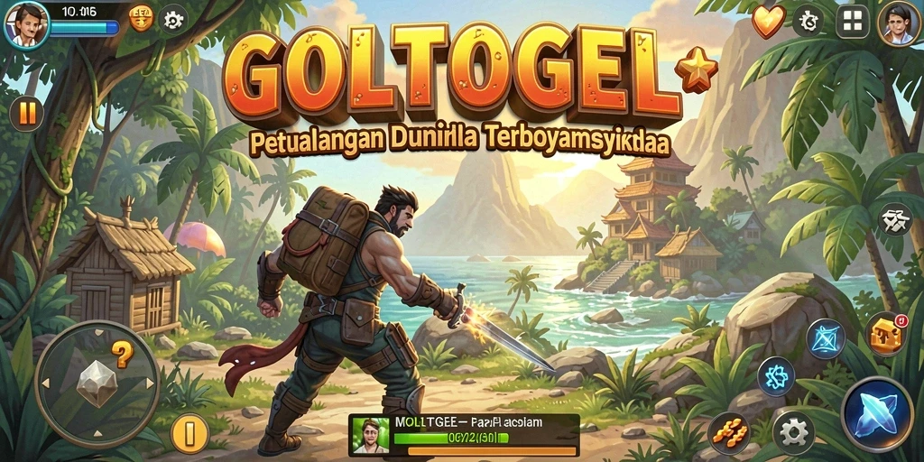 Screenshot gameplay GOLTOGEL menampilkan eksplorasi dunia terbuka yang luas.