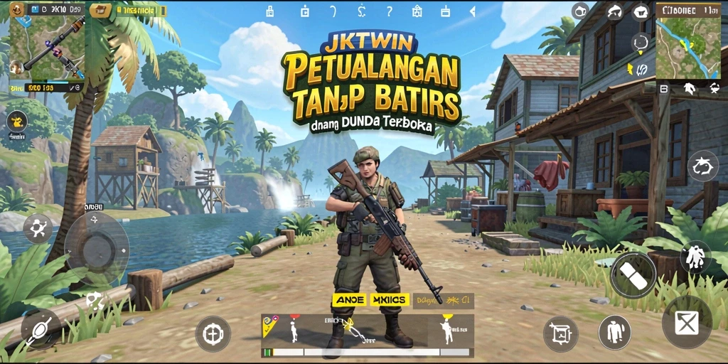 Tampilan gameplay JKTWIN menunjukkan petualangan luas dalam dunia Open World.