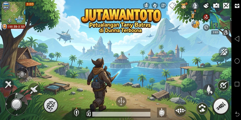 Tangkapan layar gameplay JUTAWANTOTO yang menunjukkan dunia terbuka yang luas.
