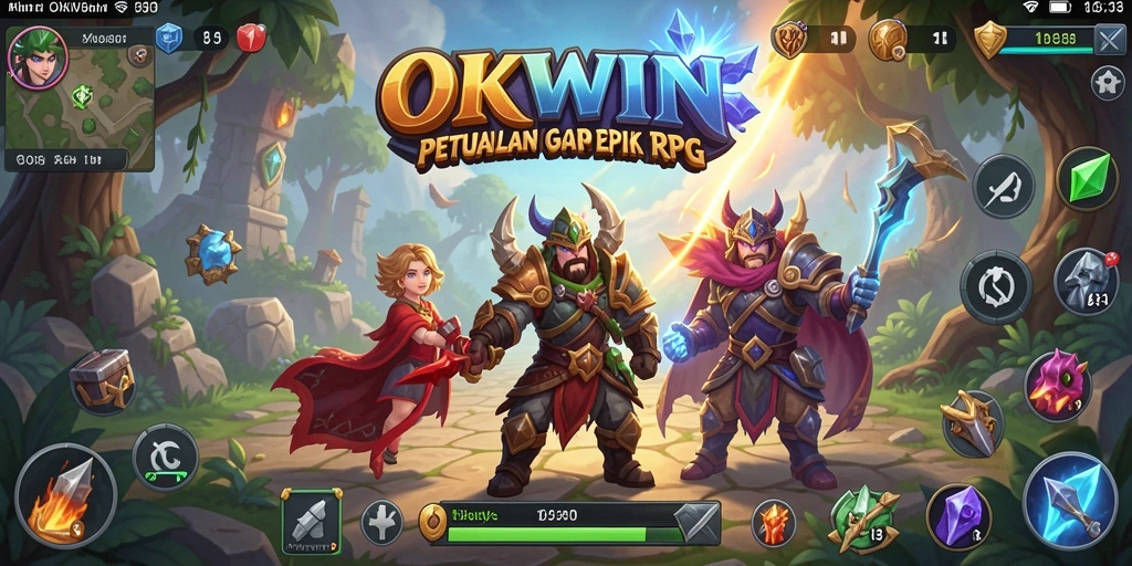 Tampilan gameplay menarik dari OKWIN saat berpetualang di dunia RPG.
