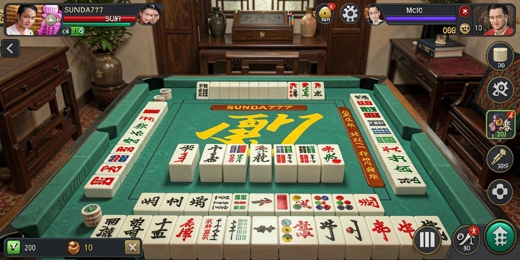 Screenshot SUNDA777 menampilkan gameplay Mahjong yang menarik dan penuh warna.