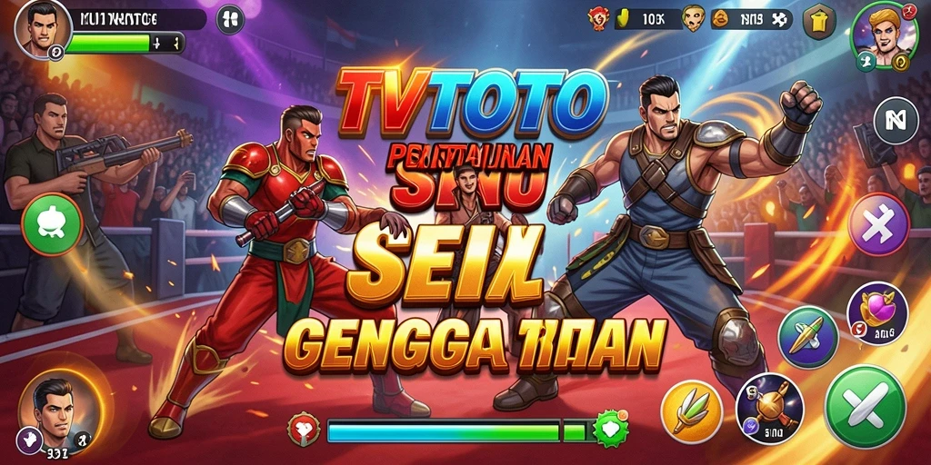 Tampilan gameplay TVTOTO yang mendebarkan dalam petarungan Fighting.