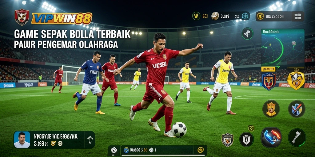 Tampilan layar utama VIPWIN88 dengan gameplay sepak bola yang menegangkan.